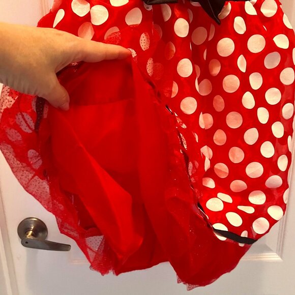 Disney Minnie Mouse Dress-Sz 8 Girls-Costume Dress Up-Play Dress-Velcro-Festive - Picture 9 of 16